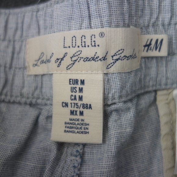 H&M L.O.G.G. Label of Graded Goods Gray with Blue 100% Cotton Size M Shorts - Picture 6 of 15